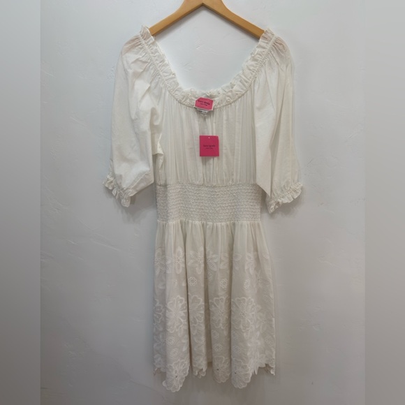 🆕 Kate Spade Broderie Anglaise Floral Smocked Summer Dress, New with Tags, XL - Picture 2 of 5